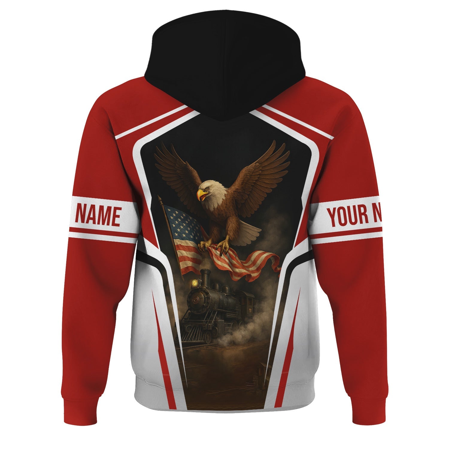 Railspirit Personalized Chicago South Shore and South Bend Railroad Hoodie American Eagle Vintage Train Zip Up Hoodie