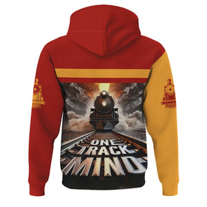 Railspirit Personalized Chicago South Shore and South Bend Railroad Hoodie One Track Mind Train Printed ZIp Up Hoodie