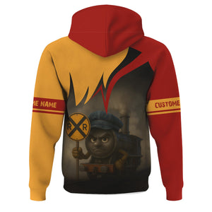 Railspirit Personalized Chicago South Shore and South Bend Railroad Hoodie Angry Train Hoodie Gift Idea For Train Lover