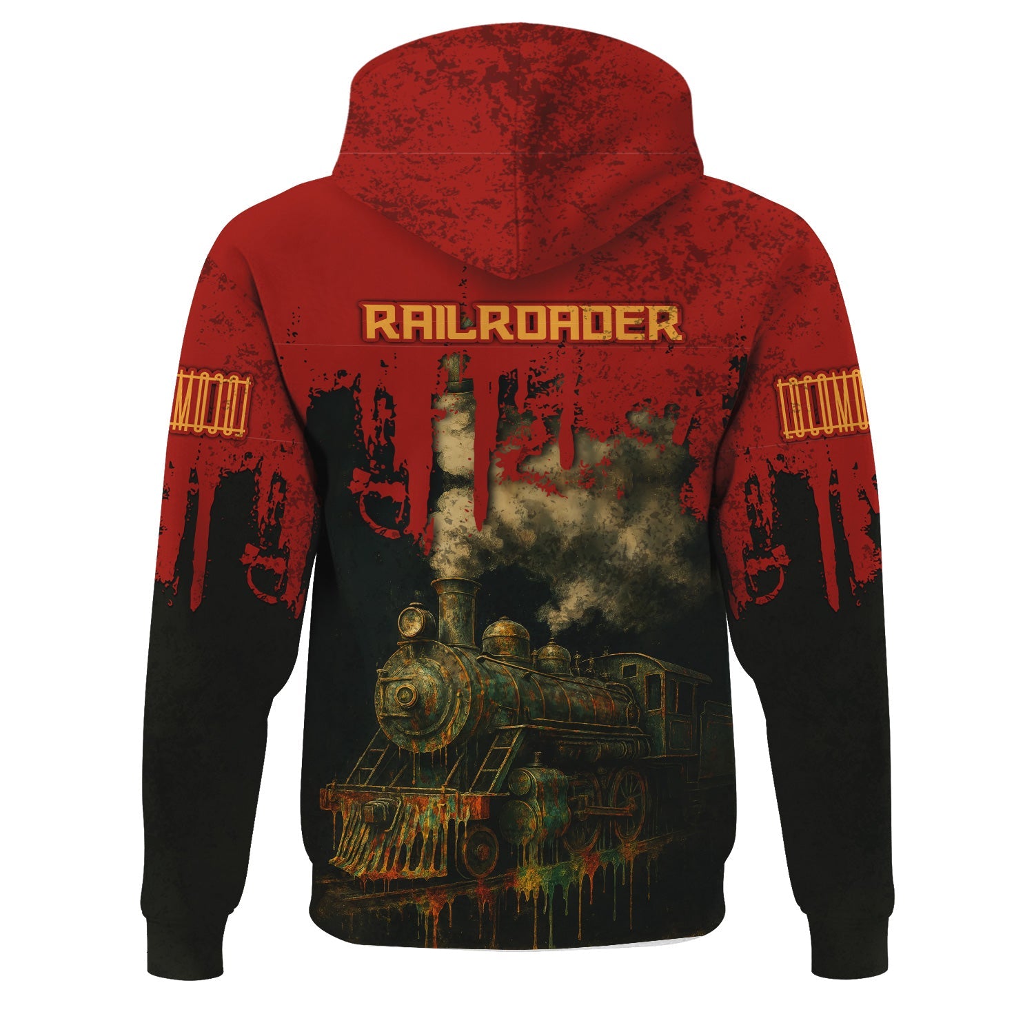 Railspirit Personalized Chicago South Shore and South Bend Railroad Hoodie Vintage Train Art Style Zip Up Hoodie For Locomotive Fans