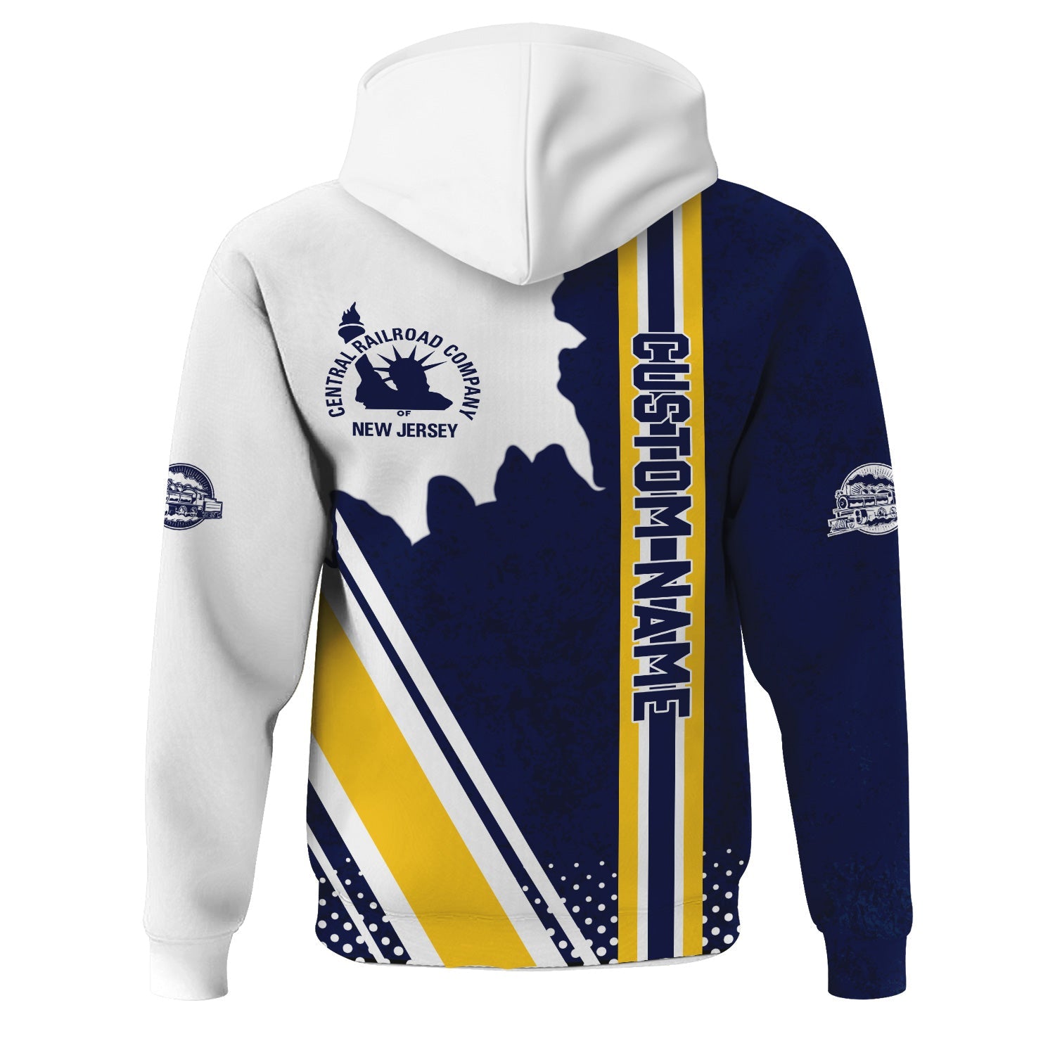 Railspirit Personalized CNJ Jersey Central Railroad Hoodie All Over Printed Unisex Zip Up Hoodie