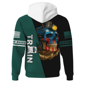 Railspirit Personalized Great Western Railway Hoodie Train Skull American Flag Zip Up Hoodie All Over Print