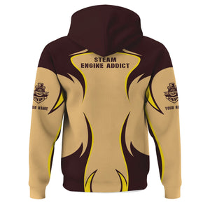 Railspirit Personalized London, Midland and Scottish Railway Hoodie Distinctive Flame Style Zip Up Hoodie For Steam Engine Addict