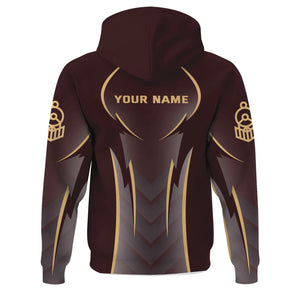 Railspirit Personalized London, Midland and Scottish Railway Hoodie Striking Line Style Train Zip Up Hoodie For Locomotive Lovers