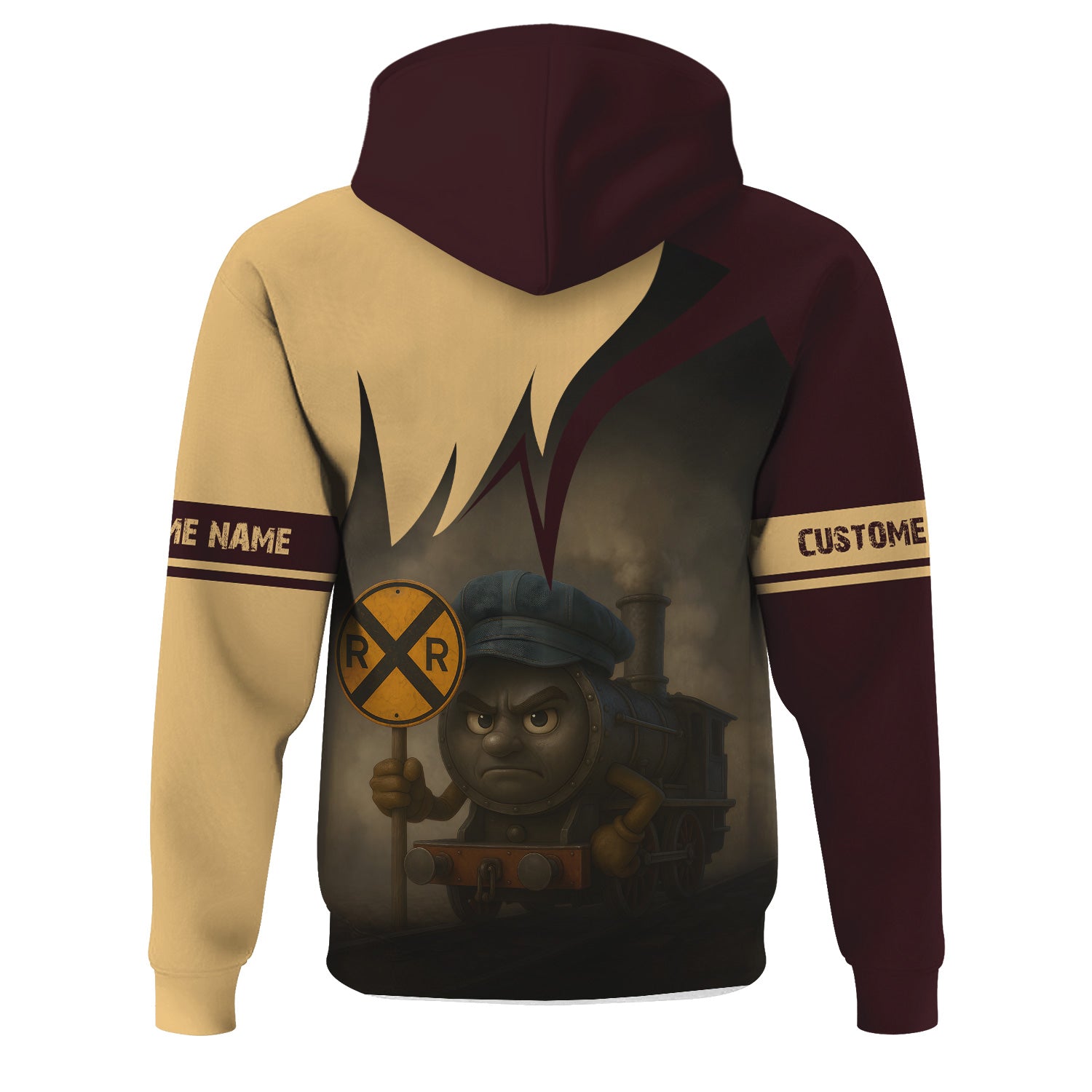 Railspirit Personalized London, Midland and Scottish Railway Hoodie Angry Train Hoodie Gift Idea For Train Lover
