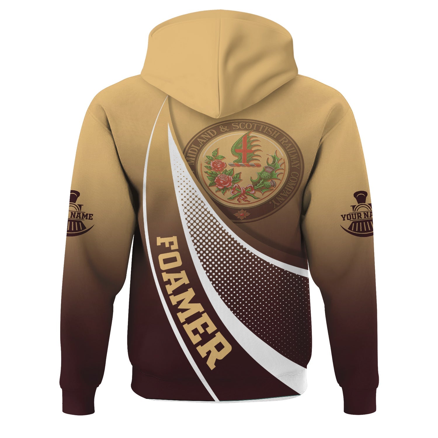 Railspirit Personalized London, Midland and Scottish Railway Hoodie Railway-Themed Style Zip Up Hoodie Gift Idea For Trainspotter