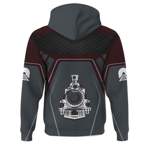 Railspirit Personalized London, Midland and Scottish Railway Hoodie Steam Locomotive Engine Graphic Train Zip Up Hoodie All Over Print