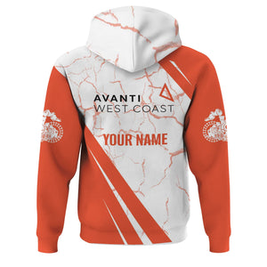 Railspirit Personalized Avanti West Coast Hoodie Crackle Texture Style Train Zip Up Hoodie For Trackhead