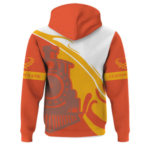 Railspirit Personalized Avanti West Coast Hoodie Flame-Inspired Style Zip Up Hoodie Gift Idea For Train Lovers