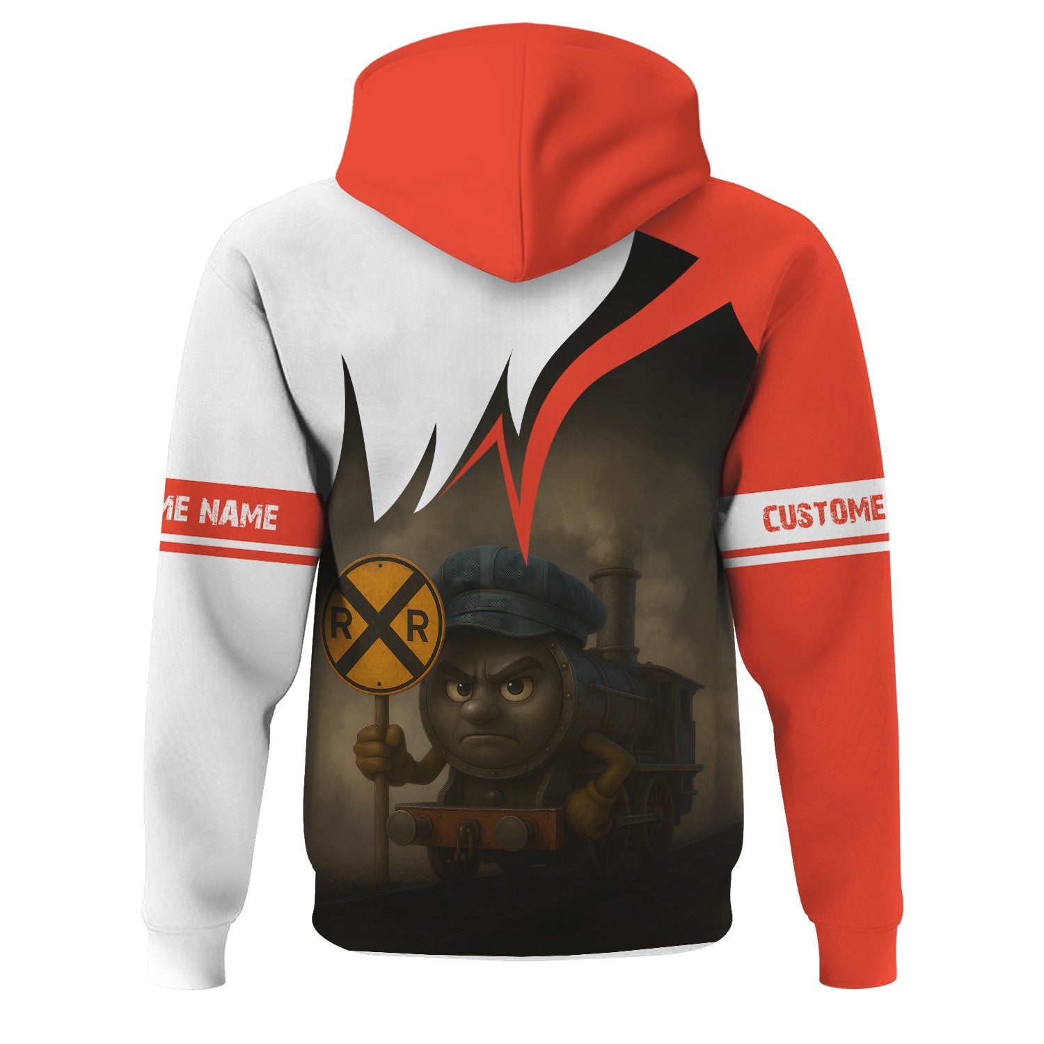Railspirit Personalized British Railway Hoodie Angry Train Hoodie Gift Idea For Train Lover
