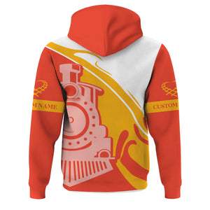 Railspirit Personalized British Railway Hoodie Flame-Inspired Style Zip Up Hoodie Gift Idea For Train Lovers