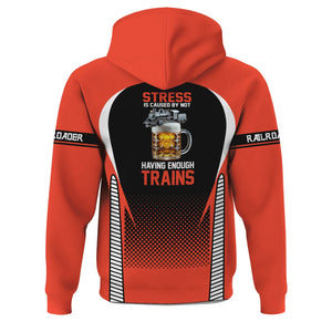 Railspirit Personalized British Railway Hoodie Stress Is Caused By Not Having Enough Trains  Zip Up Hoodie