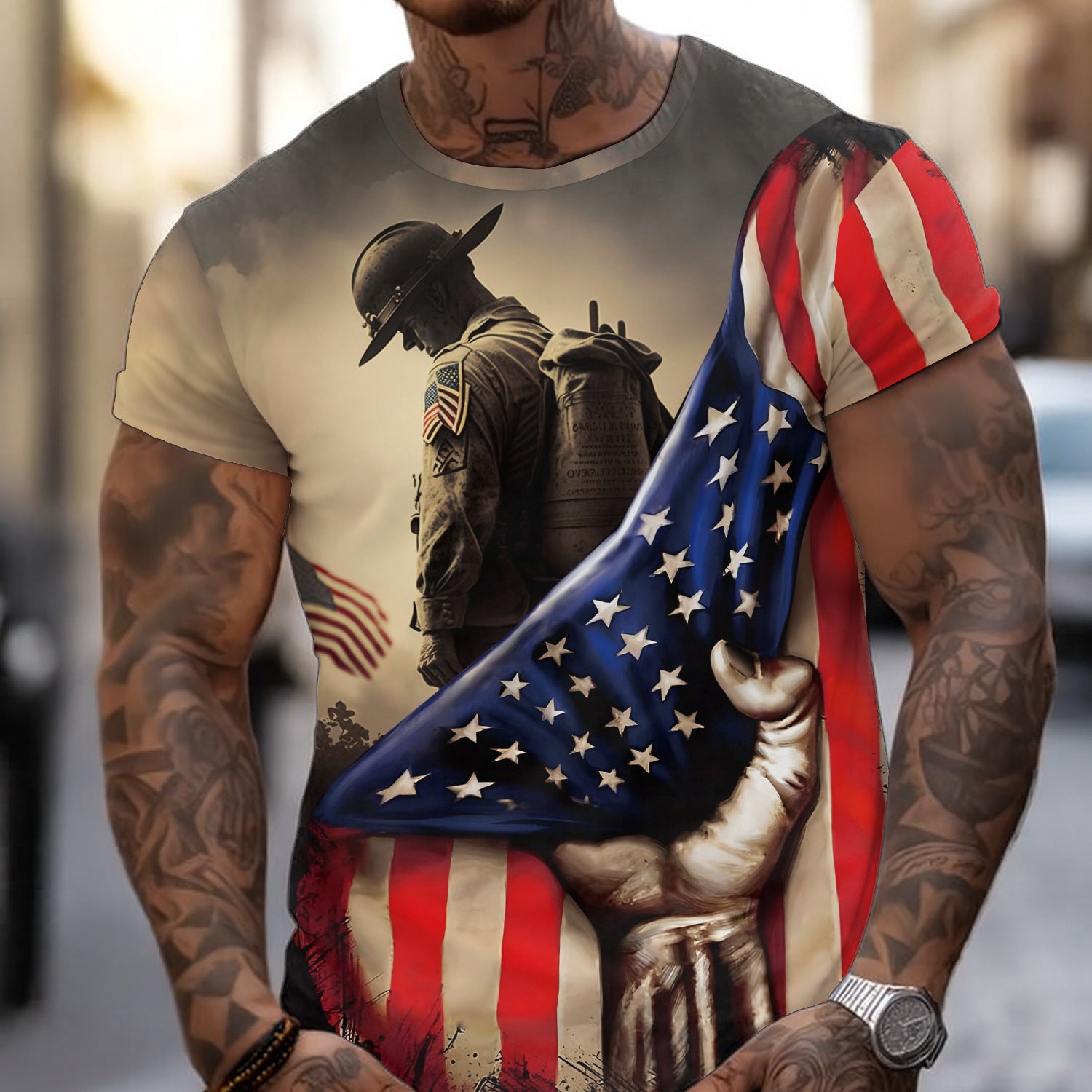Patriotic Veteran Shirt, American Flag Soldier Memorial Shirt, Military Remembrance Tee, USA Army Veteran Gift for Men and Women