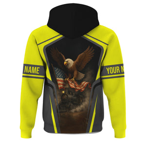 Railspirit Personalized Iowa Interstate Railroad Hoodie American Eagle Vintage Train IAIS Zip Up Hoodie