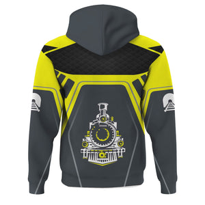 Railspirit Personalized Iowa Interstate Railroad Hoodie Steam Locomotive Engine Graphic IAIS Train Zip Up Hoodie All Over Print