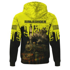 Railspirit Personalized Iowa Interstate Railroad Hoodie Vintage Train Art Style IAIS Zip Up Hoodie For Locomotive Fans