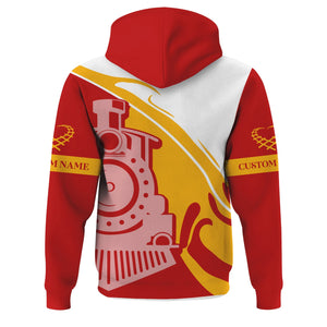 Railspirit Personalized Iowa Interstate Railroad Hoodie Flame-Inspired Style IAIS Zip Up Hoodie Gift Idea For Train Lovers