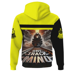 Railspirit Personalized Iowa Interstate Railroad Hoodie One Track Mind IAIS Train Printed ZIp Up Hoodie