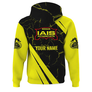Railspirit Personalized Iowa Interstate Railroad Hoodie Crackle Texture Style IAIS Train Zip Up Hoodie For Trackhead