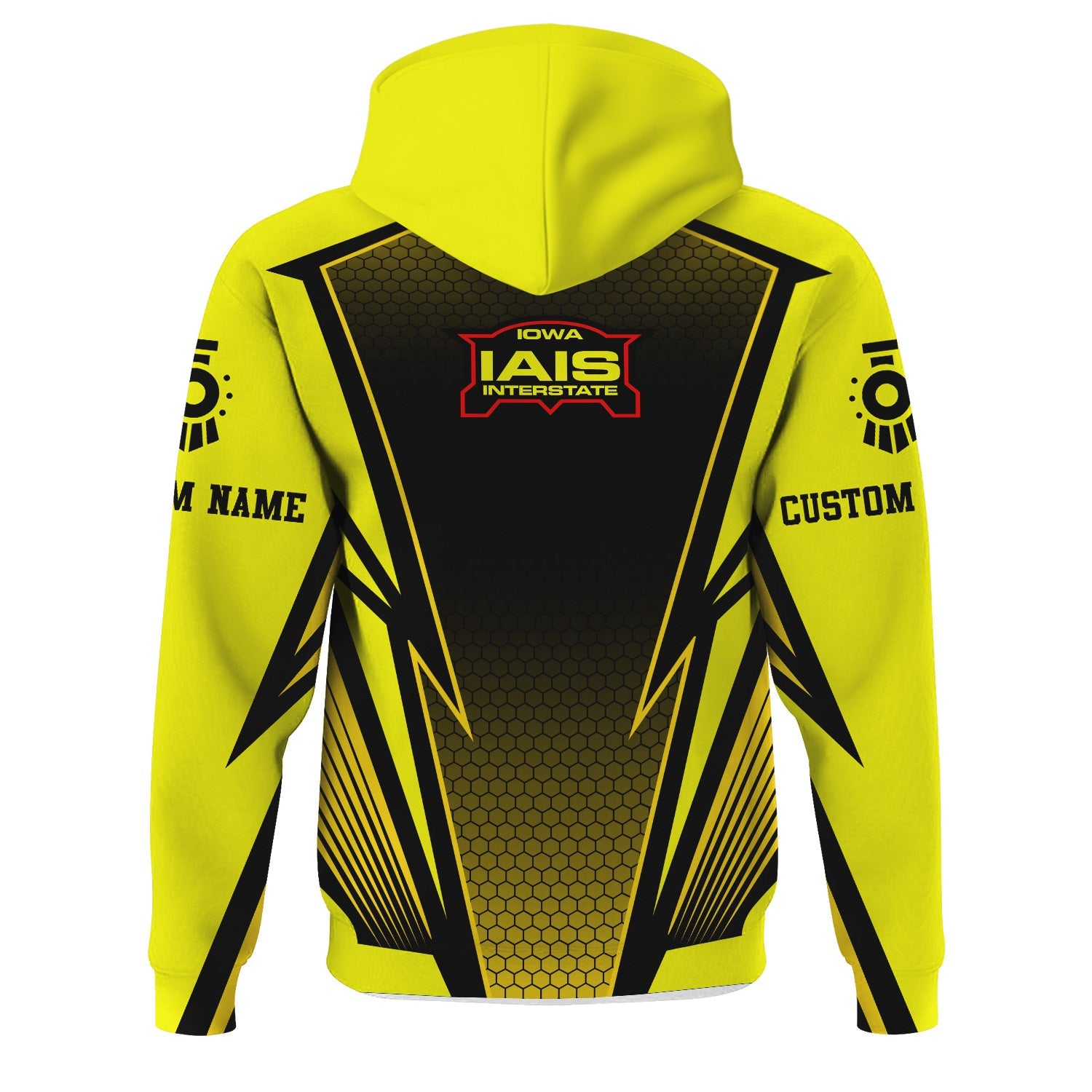 Railspirit Personalized Iowa Interstate Railroad Hoodie Lightning Graphic Style IAIS Zip Up Hoodie Gift Idea For Train Lover