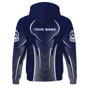 Railspirit Personalized Jersey Central Railroad Hoodie Striking Line Style CNJ Train Zip Up Hoodie For Locomotive Lovers