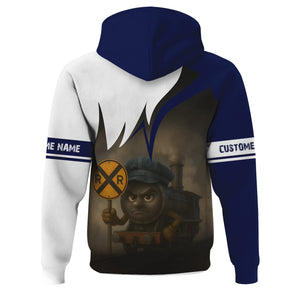 Railspirit Personalized CNJ Jersey Central Railroad Hoodie Angry Train Hoodie Gift Idea For Train Lover