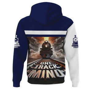 Railspirit Personalized CNJ Jersey Central Railroad Hoodie One Track Mind Train Printed ZIp Up Hoodie