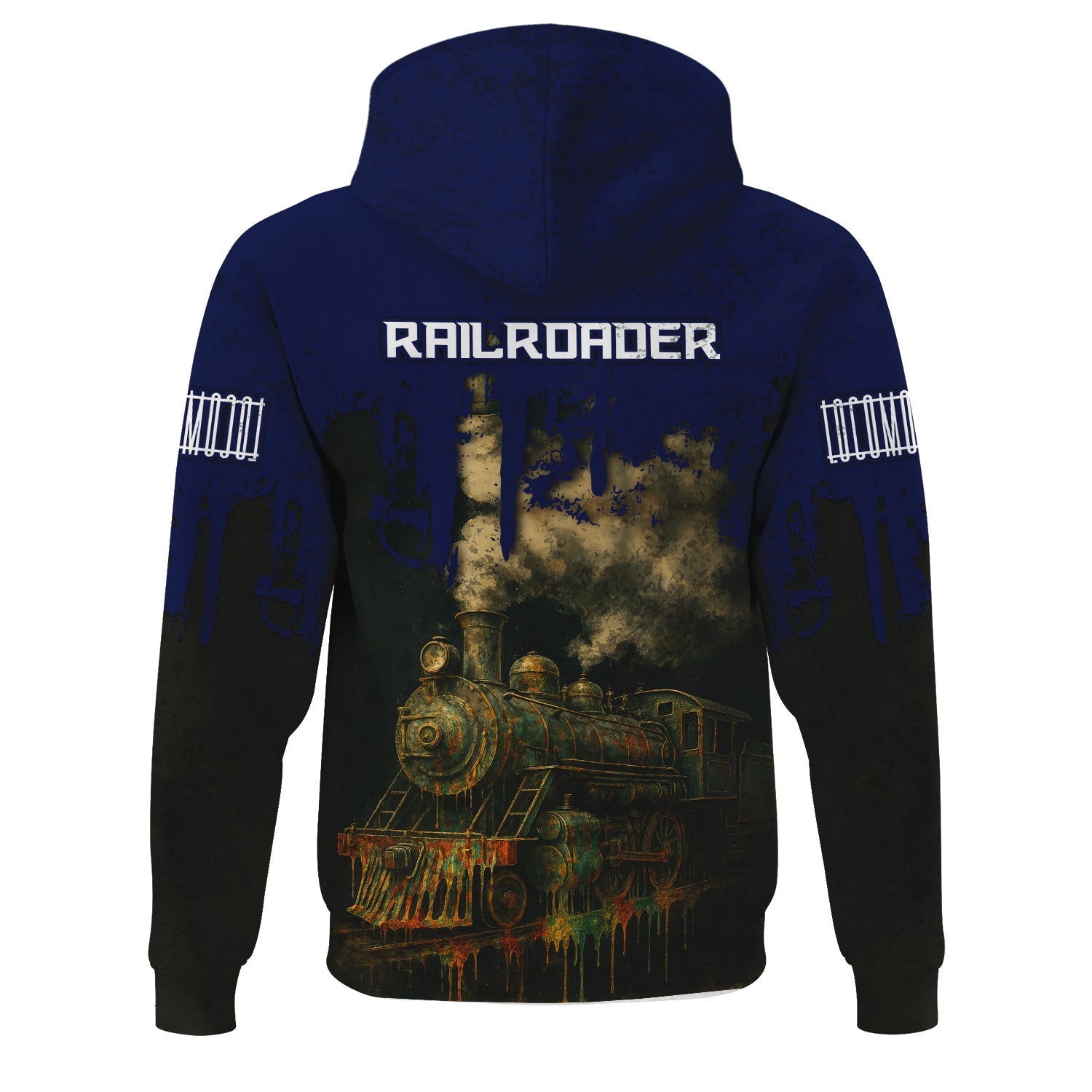 Railspirit Personalized CNJ Jersey Central Railroad Hoodie Vintage Train Art Style Zip Up Hoodie For Locomotive Fans