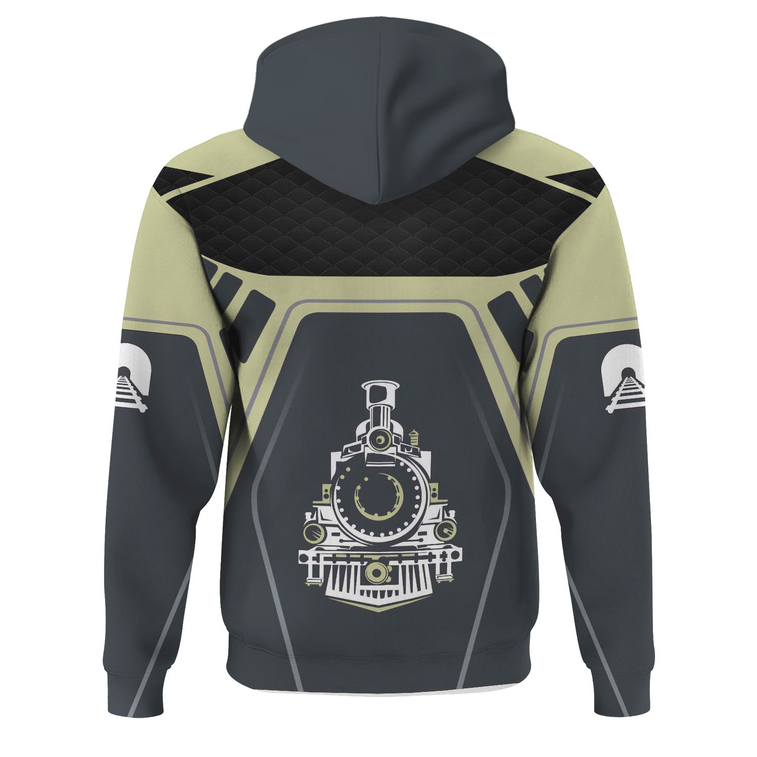 Railspirit Personalized Virginia & Truckee Railroad Hoodie Steam Locomotive Engine Graphic Train Zip Up Hoodie All Over Print
