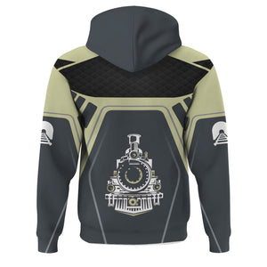Railspirit Personalized Virginia & Truckee Railroad Hoodie Steam Locomotive Engine Graphic Train Zip Up Hoodie All Over Print