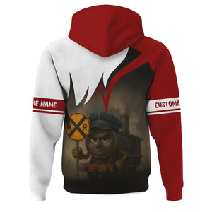 Railspirit Personalized Soo Line Railroad Hoodie Angry Train Hoodie Gift Idea For Train Lover