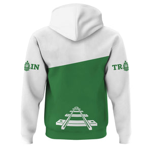 Railspirit Custom Name Burlington Northern Railroad Hoodie One Track Mind Printed Zip Hoodie