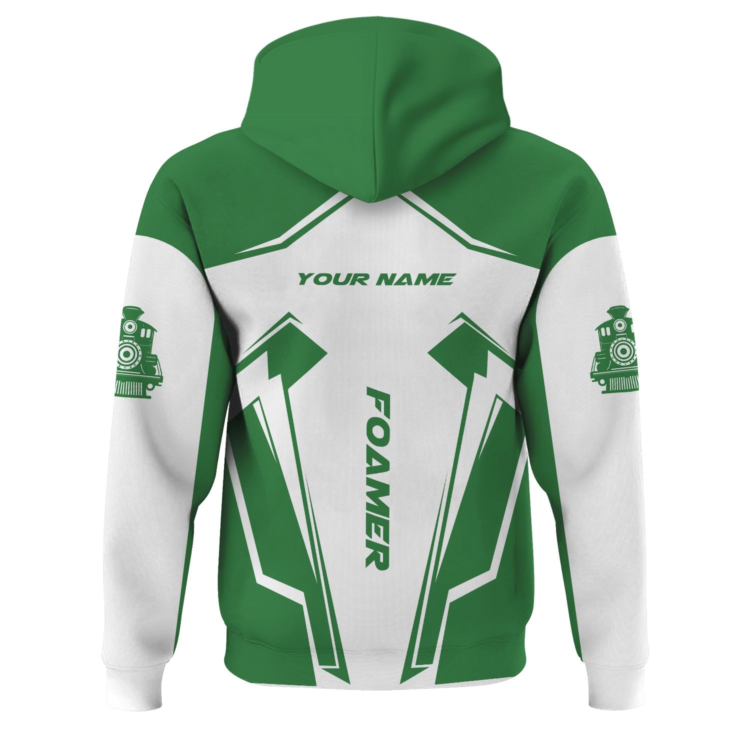 Railspirit Personalized Burlington Northern Railroad Hoodie Railway Trainspotter Style Zip Up Hoodie Gift Idea For Foamers