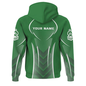 Railspirit Personalized Burlington Northern Railroad Hoodie Striking Line Style Train Zip Up Hoodie For Locomotive Lovers