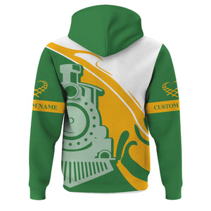 Railspirit Personalized Burlington Northern Railroad Hoodie Flame-Inspired Style Zip Up Hoodie Gift Idea For Train Lovers