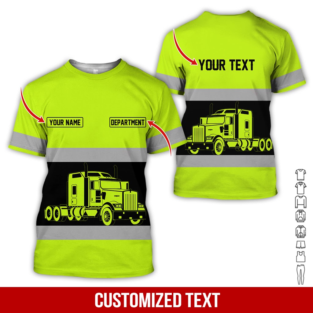 Customized Name Truck Driver Style Shirt, Personalized Workwear, Truck Driver Gift