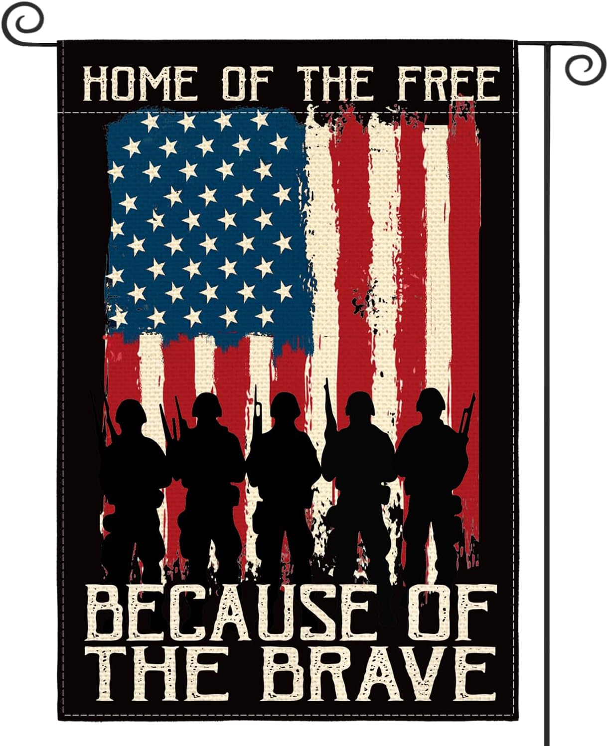 Home Of The Free Flag Because Of The Brave Vintage Garden Flag Decoration For Indoor Outdoor
