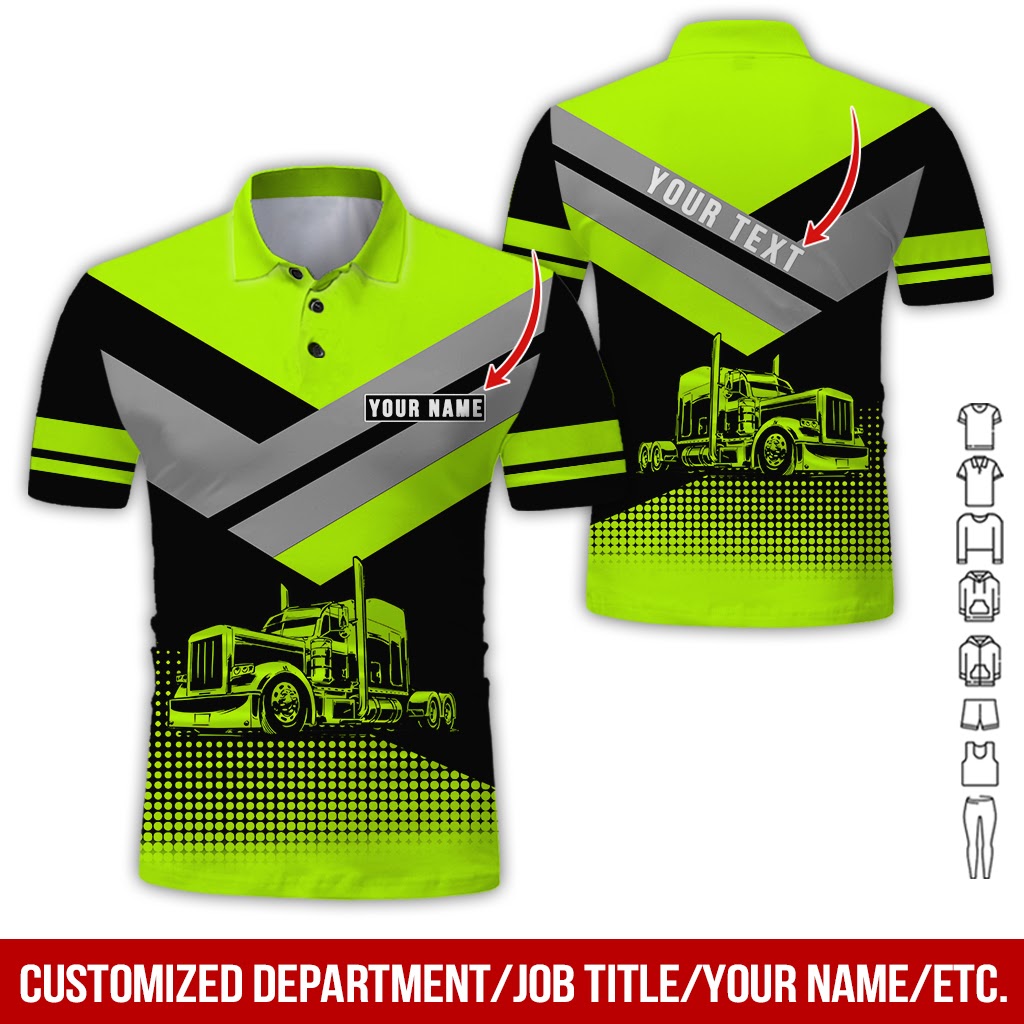 Custom Name Love Truck Shirt, Personalized Workwear Gift