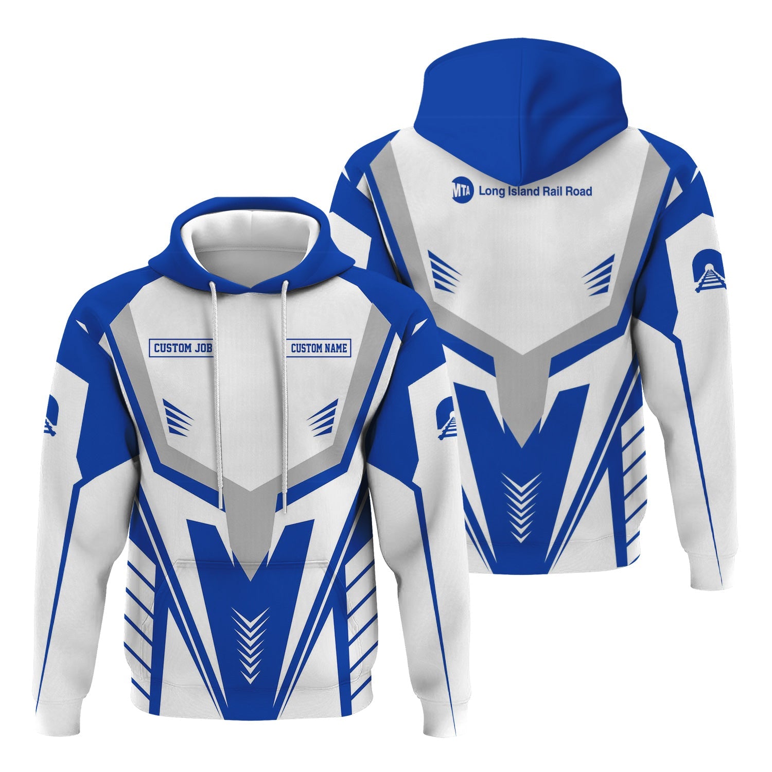 Railspirit Personalized Long Island Railroad Hoodie Workwear-Inspired with Custom Position Train Zip Up Hoodie