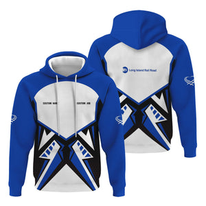 Railspirit Personalized Long Island Railroad Hoodie Vibriant Style with Custom Position Train Zip Up Hoodie