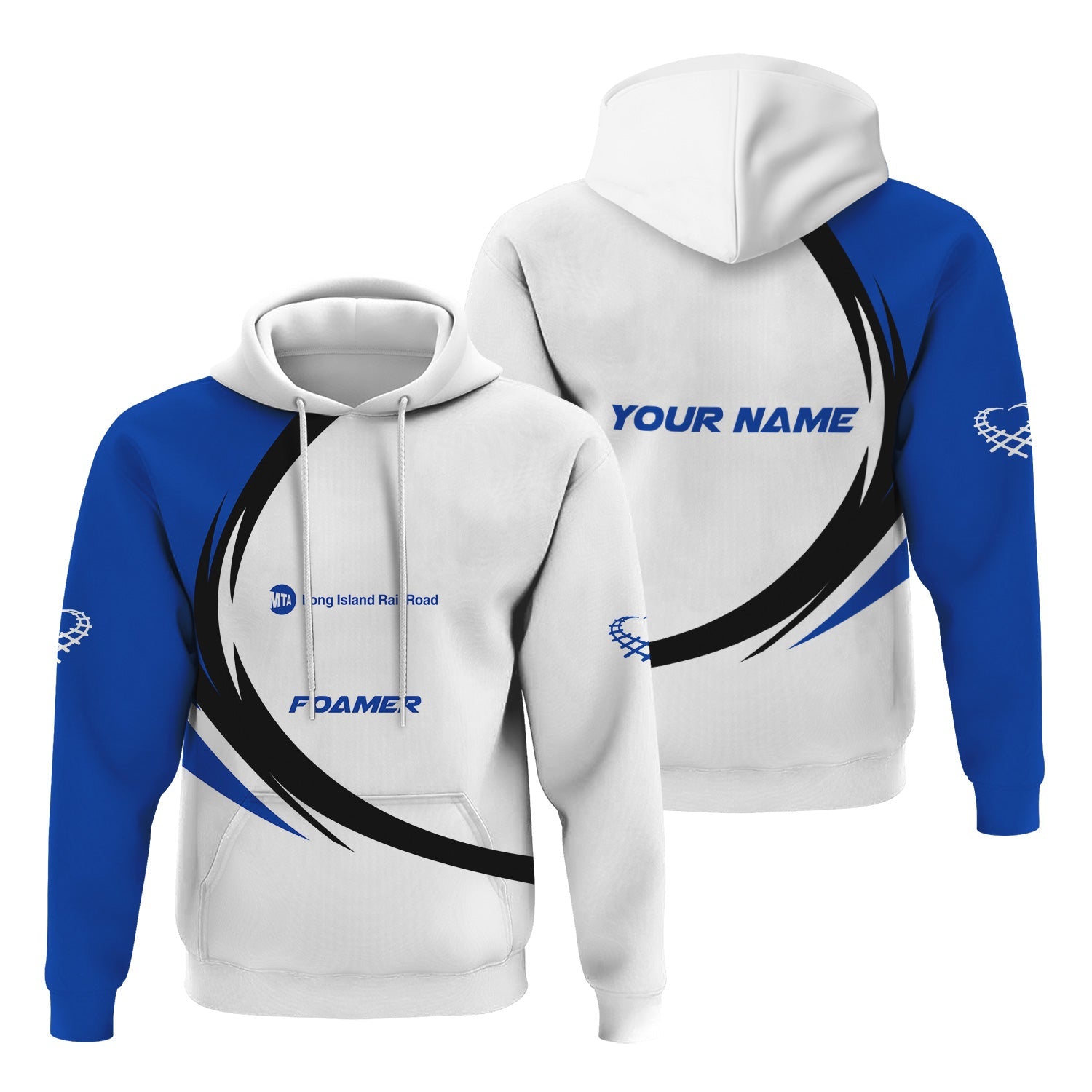 Railspirit Personalized Long Island Railroad Hoodie Unique Graphic Style Zip Up Hoodie For Train Enthusiasts