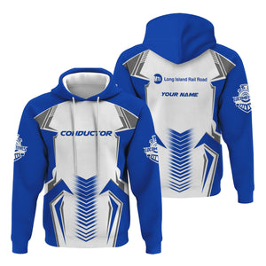 Railspirit Personalized Long Island Railroad Hoodie Standout Style with Custom Position Train Zip Up Hoodie