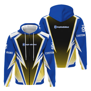 Railspirit Personalized Long Island Railroad Hoodie Lightning Graphic Style Zip Up Hoodie Gift Idea For Train Lover