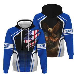 Railspirit Personalized Long Island Railroad Hoodie American Eagle Vintage Train Zip Up Hoodie