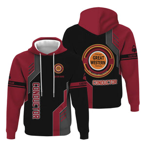 Railspirit Personalized Chicago Great Western Railroad Hoodie Unique Railway Style with Custom Job Train Zip Up Hoodie