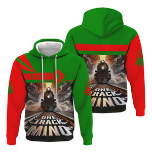 Railspirit Personalized Elgin Joliet And Eastern Railroad Hoodie One Track Mind Train Printed ZIp Up Hoodie