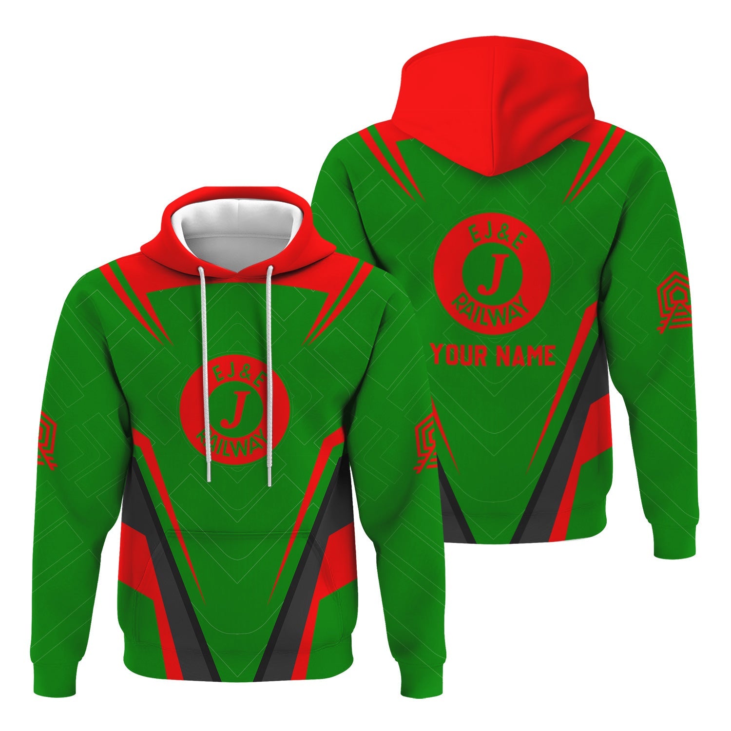 Railspirit Personalized Elgin Joliet And Eastern Railroad Hoodie Railway Inspired Apparel Train Zip Up Hoodie For Train Lovers