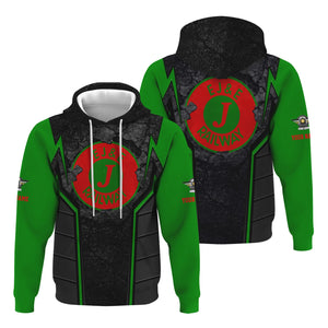Railspirit Personalized Elgin Joliet And Eastern Railroad Hoodie Cracked Metal Design Train Zip Up Hoodie for Rail Enthusiasts