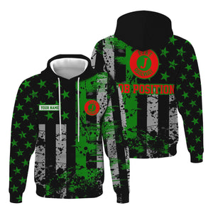 Railspirit Personalized Elgin Joliet And Eastern Railroad Hoodie Artistic Paint American Flag Style Train Zip Up Hoodie