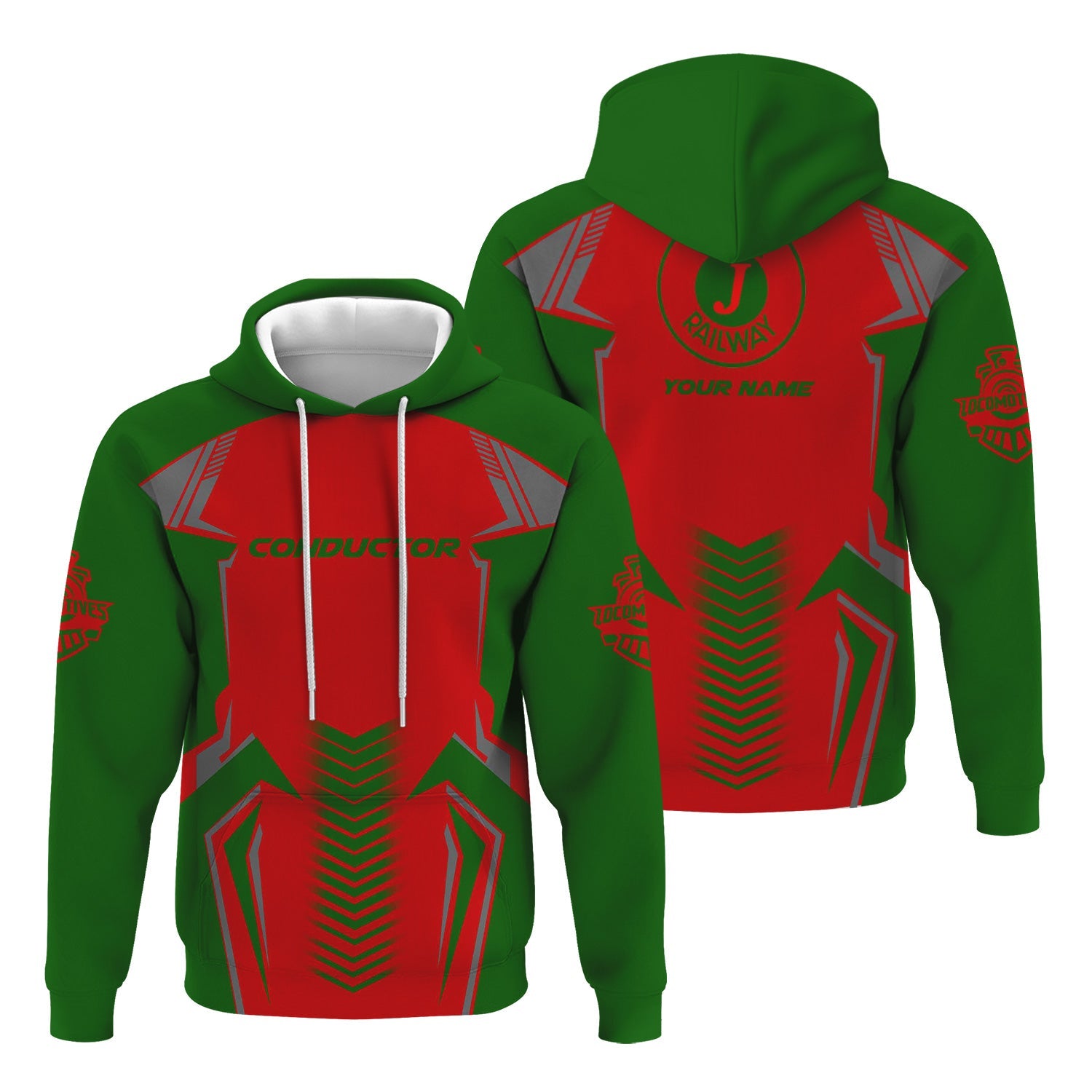Railspirit Personalized Elgin Joliet And Eastern Railroad Hoodie Standout Style with Custom Position Train Zip Up Hoodie